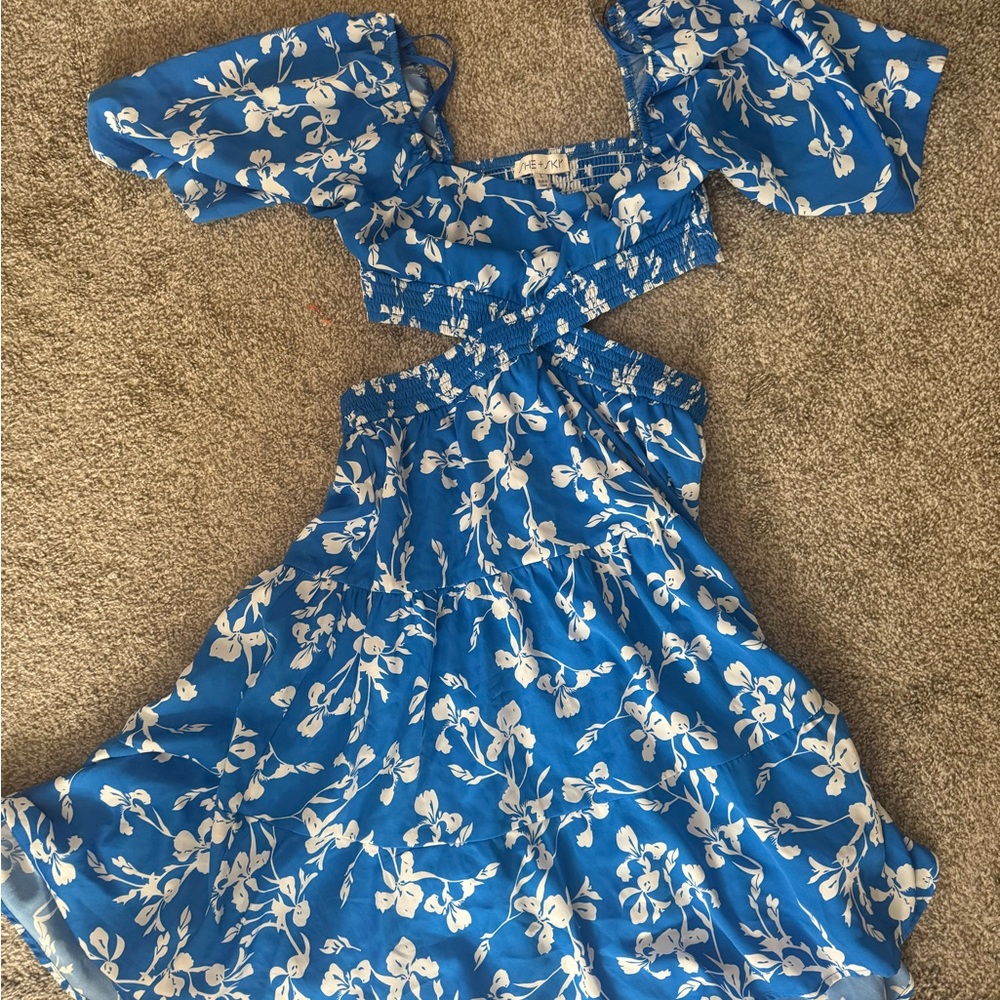 She + Sky Blue Floral Dress